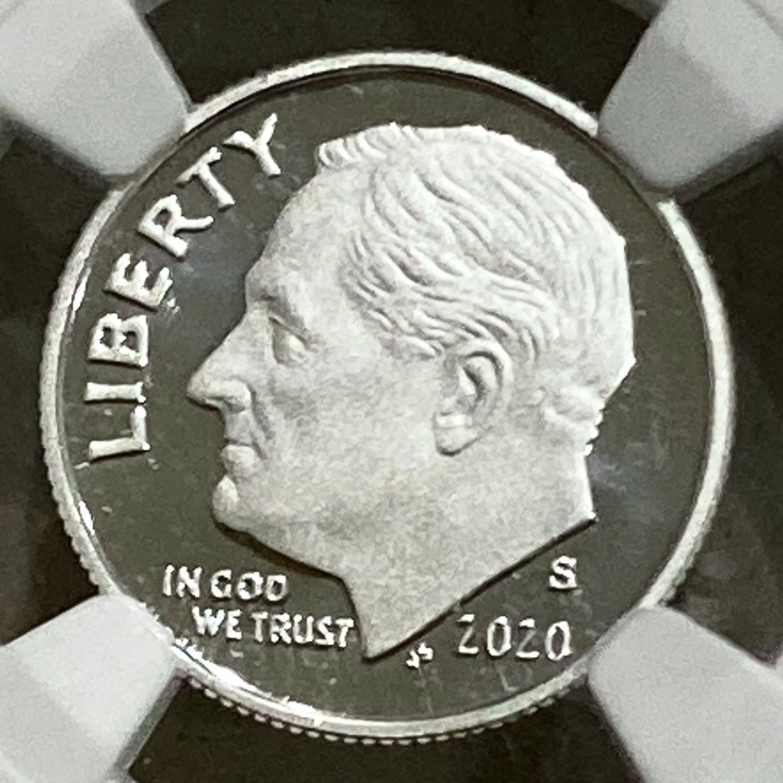 NGC最高鑑定☆2020年アメリカ 10セント プルーフ銀貨☆ルーズベルト