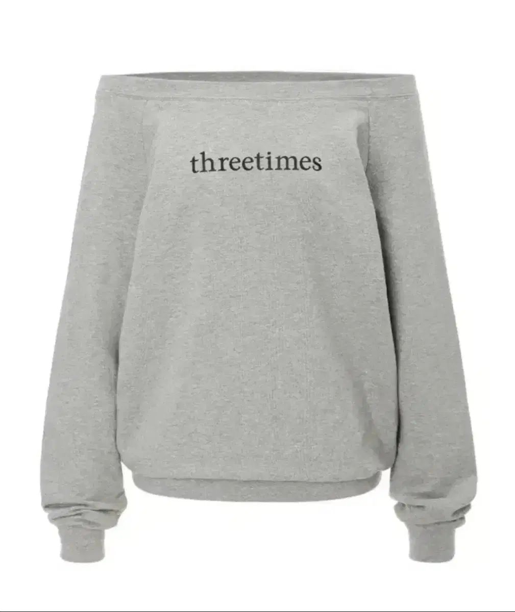 スリータイムズ ベーシック ロゴ オフ トップス グレー s