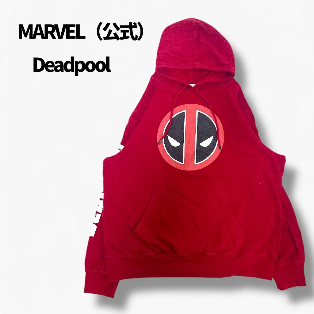 MARVEL デッドプール フーディ 赤 XL相当 ビッグシルエット Deadpool パーカー 海外古着 CBOYストリート メンズ