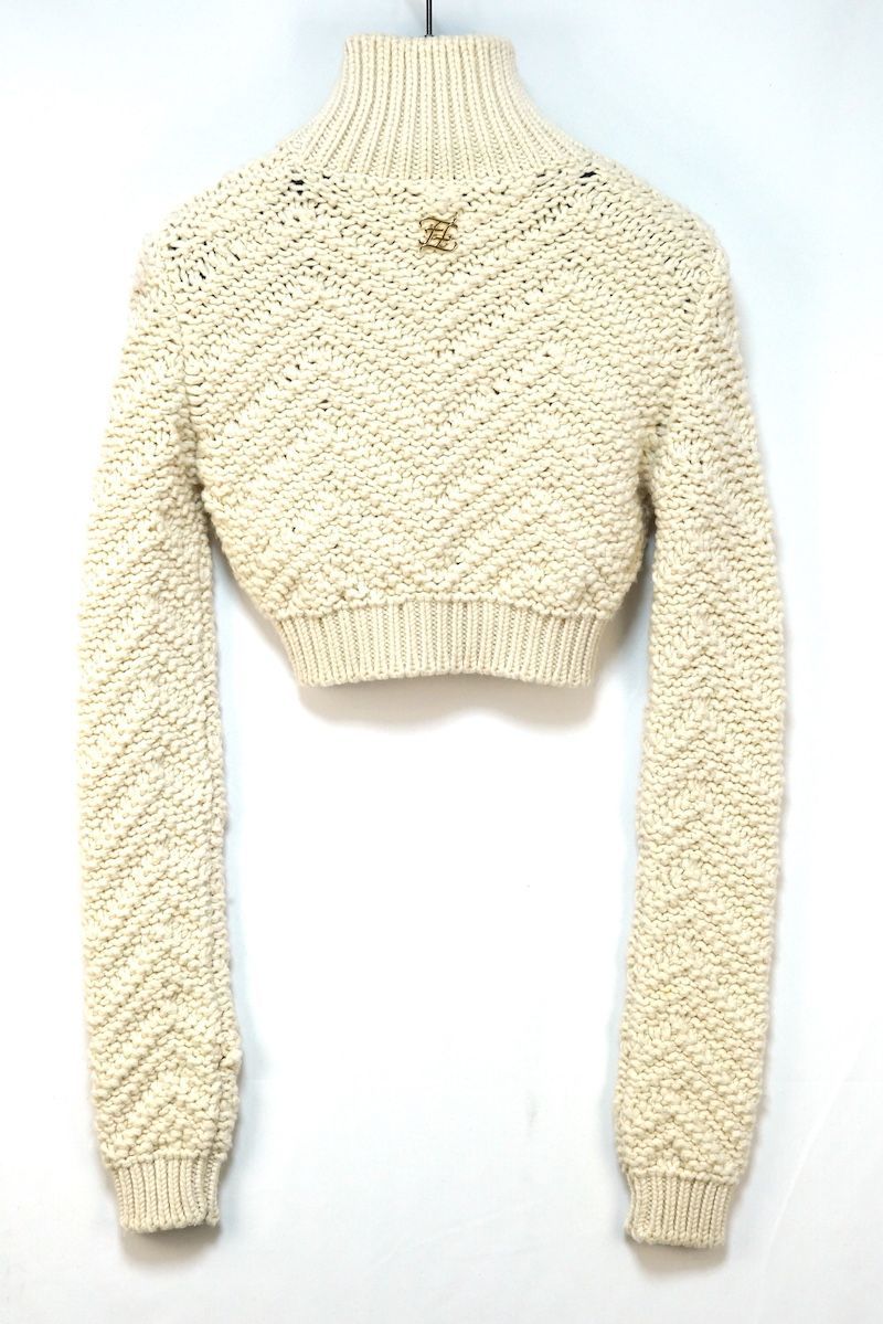 FENDI フェンディ FFロゴ クロップド ハイネック ニット セーター