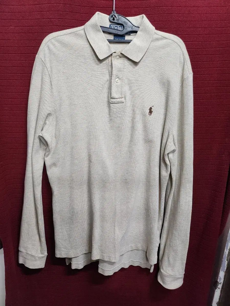 ポロ ラルフローレン 長袖 カラーTシャツ ベージュ ショップから