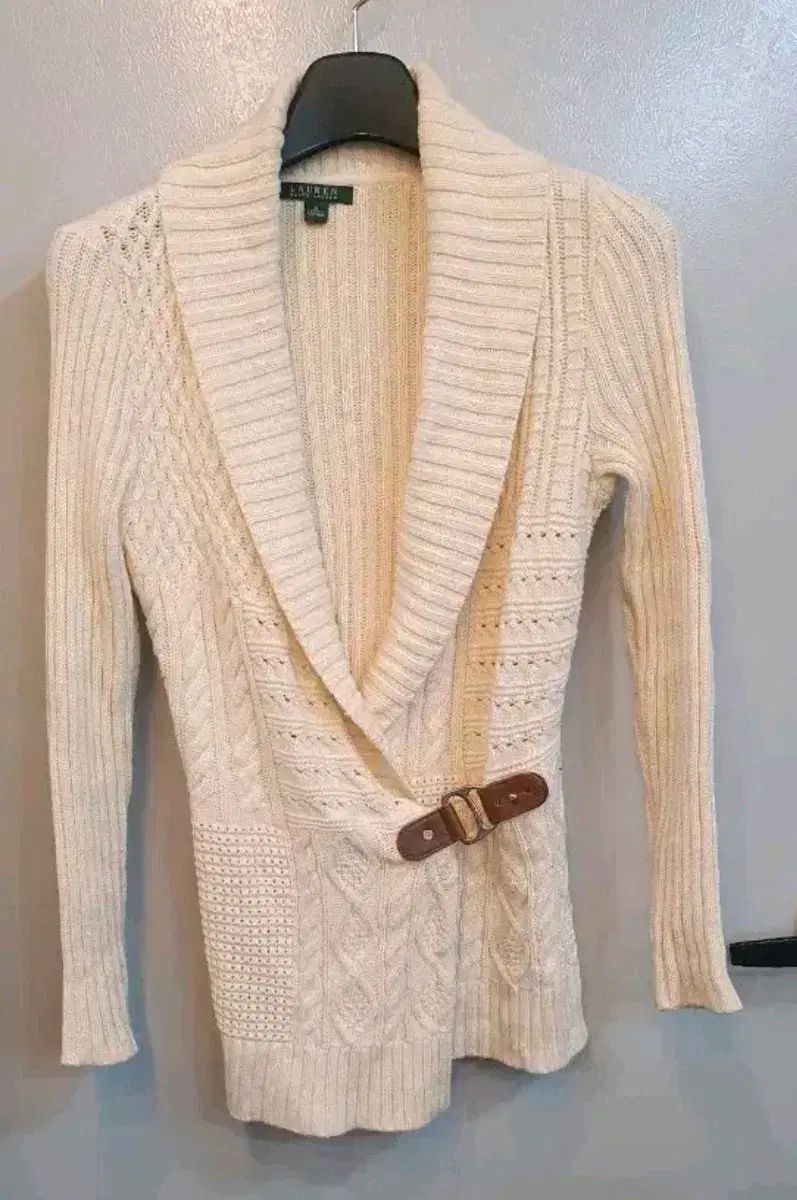 Polo Ralph Lauren アイボリー カーディガン　S ローレン アイボリー ニット 最も安い カーディガン ベルト 装飾 S