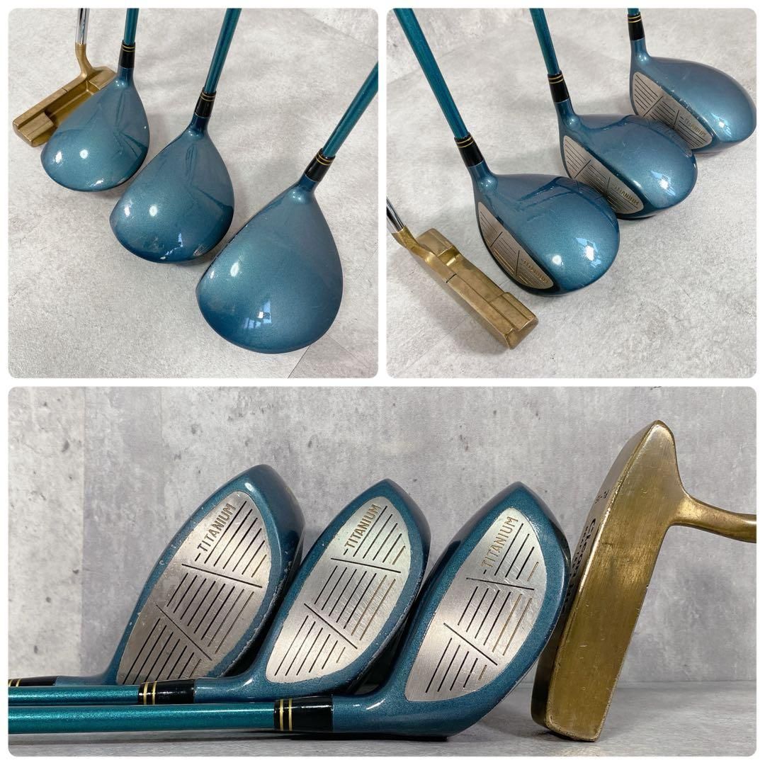 V539 左利き メンズ ゴルフ クラブ セット 13本 迷彩 キャディバッグ