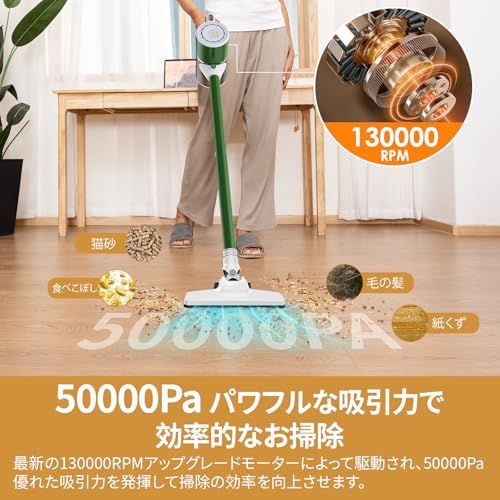 掃除機 コードレス 50000pa『2025新設計&超軽量』 サイクロン VersLife