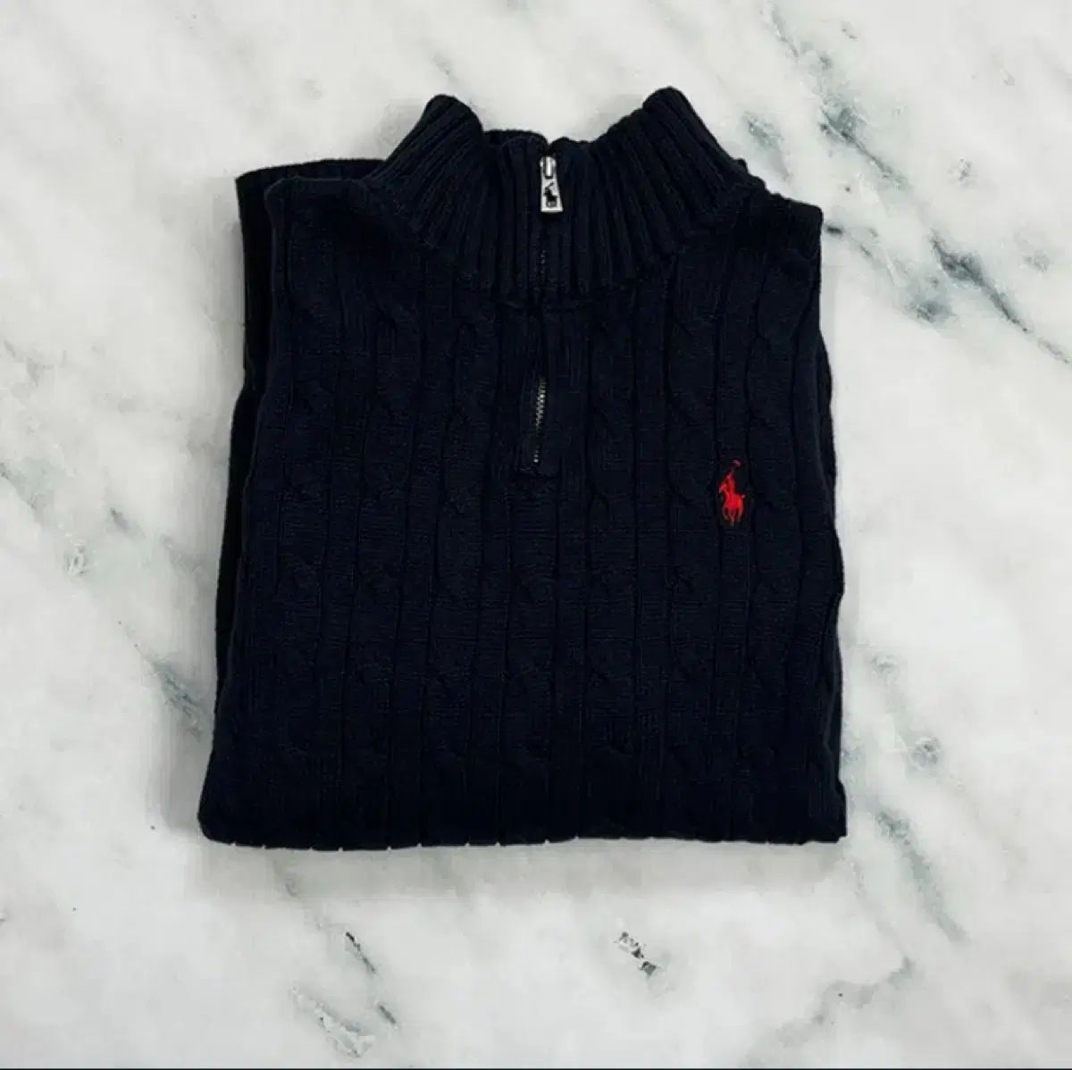 ポロラルフローレン ブラック ケーブル ニット
