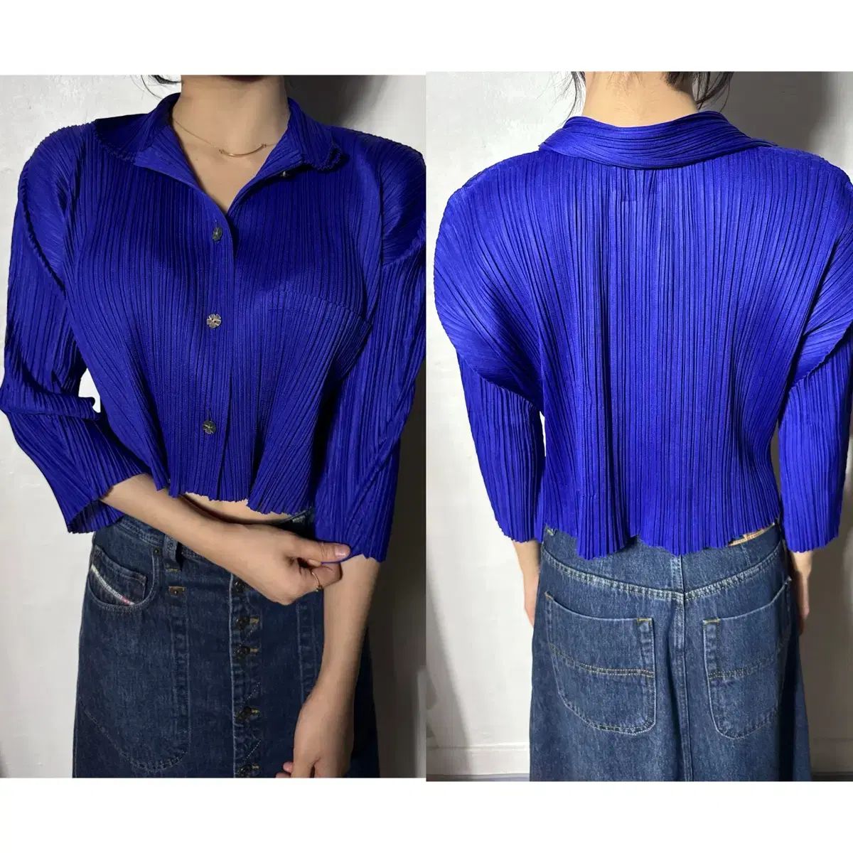 イッセイミヤケ プリーツプリーズ クロップド カーディガン - メルカリ