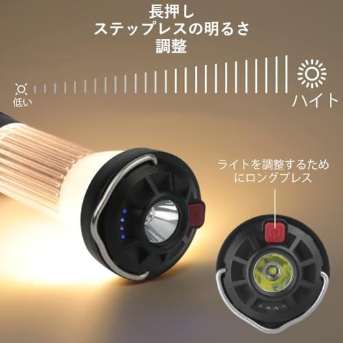 BATOT LEDキャンプランタン USB充電式 ゴールゼロ ランタン 入り 多機能ミニランタン 懐中電灯 無段階調光 4点灯モード 2600 mAh 磁石ベース付き 92 g超軽量 7-120時間持つ 380 LM超高輝度 IP 45防水 登山|夜釣り|キs