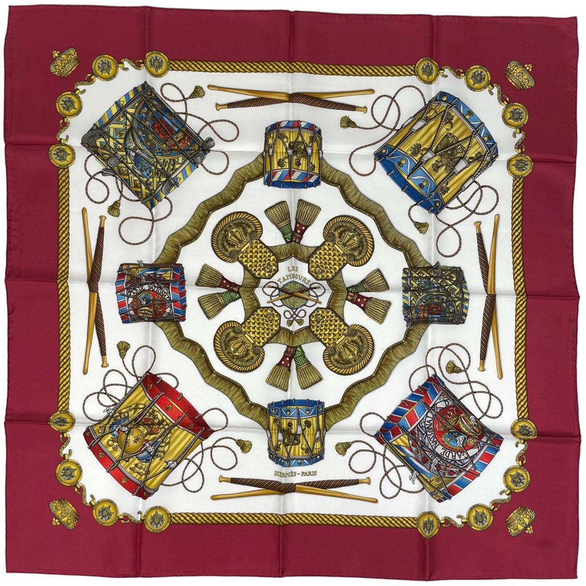 エルメス HERMES カレ 90 LES TAMBOURS タンブールの太鼓 王冠