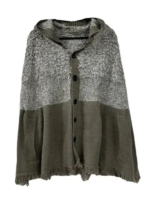 F JPN 森ガール はぐみ アルパカ フード ポンチョカーディガン - メルカリ