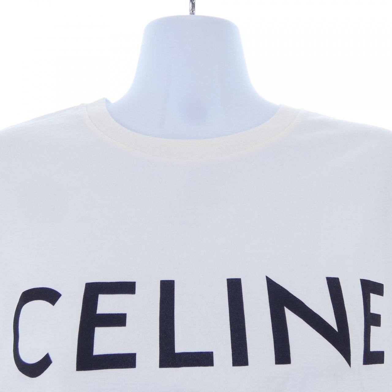 中古】 CELINE セリーヌ フロントロゴ プリント クルーネック 