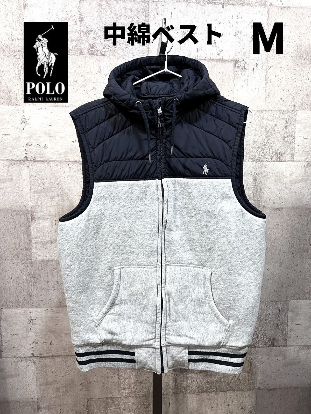 ポロラルフローレン 正規品 中綿 フーデッド スウェット ベスト M