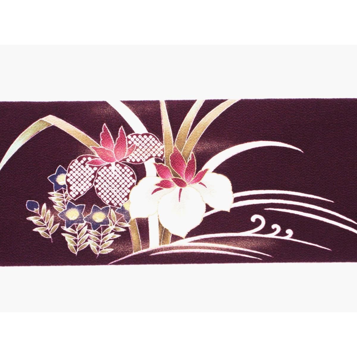 名古屋帯 ちりめん染帯 友禅金彩加工 刺繍入り - メルカリ