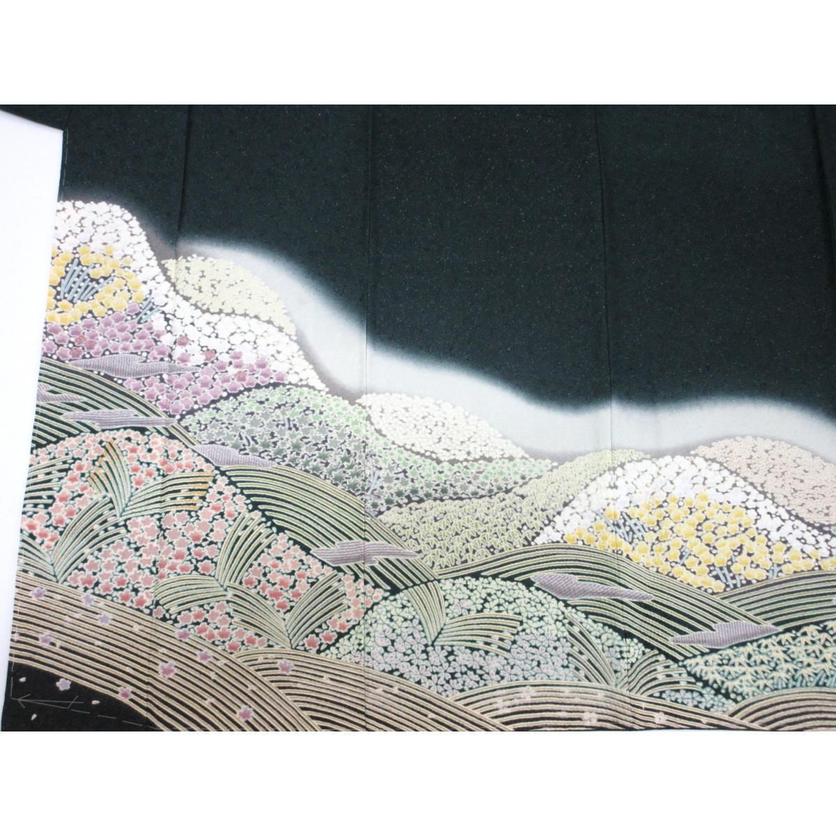 銀通し絞り加工 ボカシ染