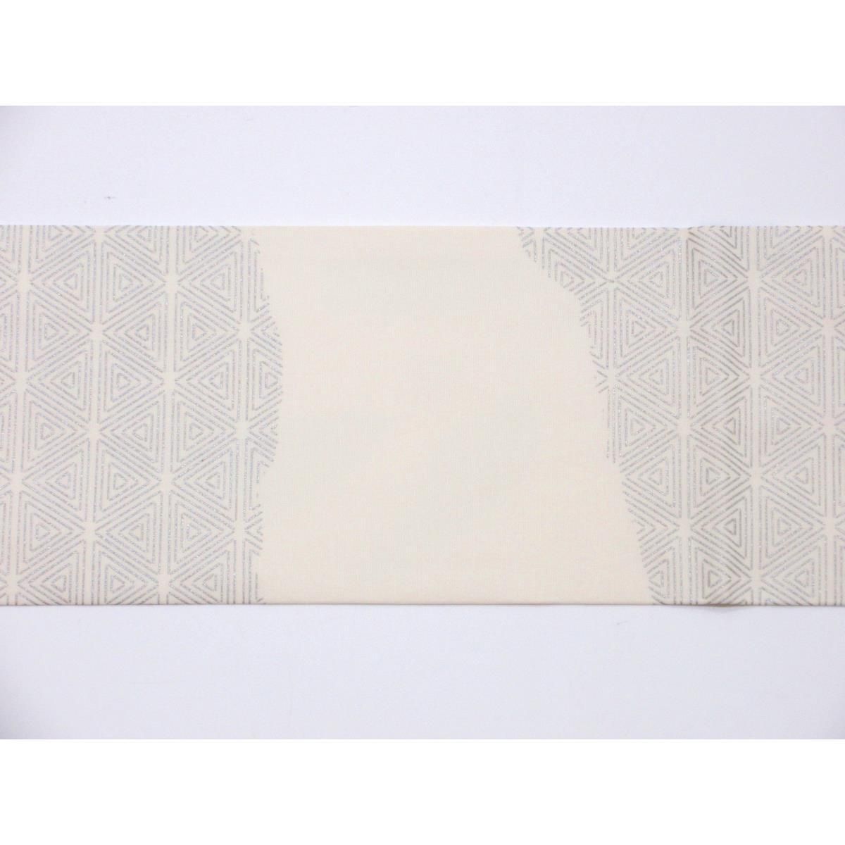  名古屋帯 塩瀬染帯 友禅銀彩加工 名古屋帯 帯