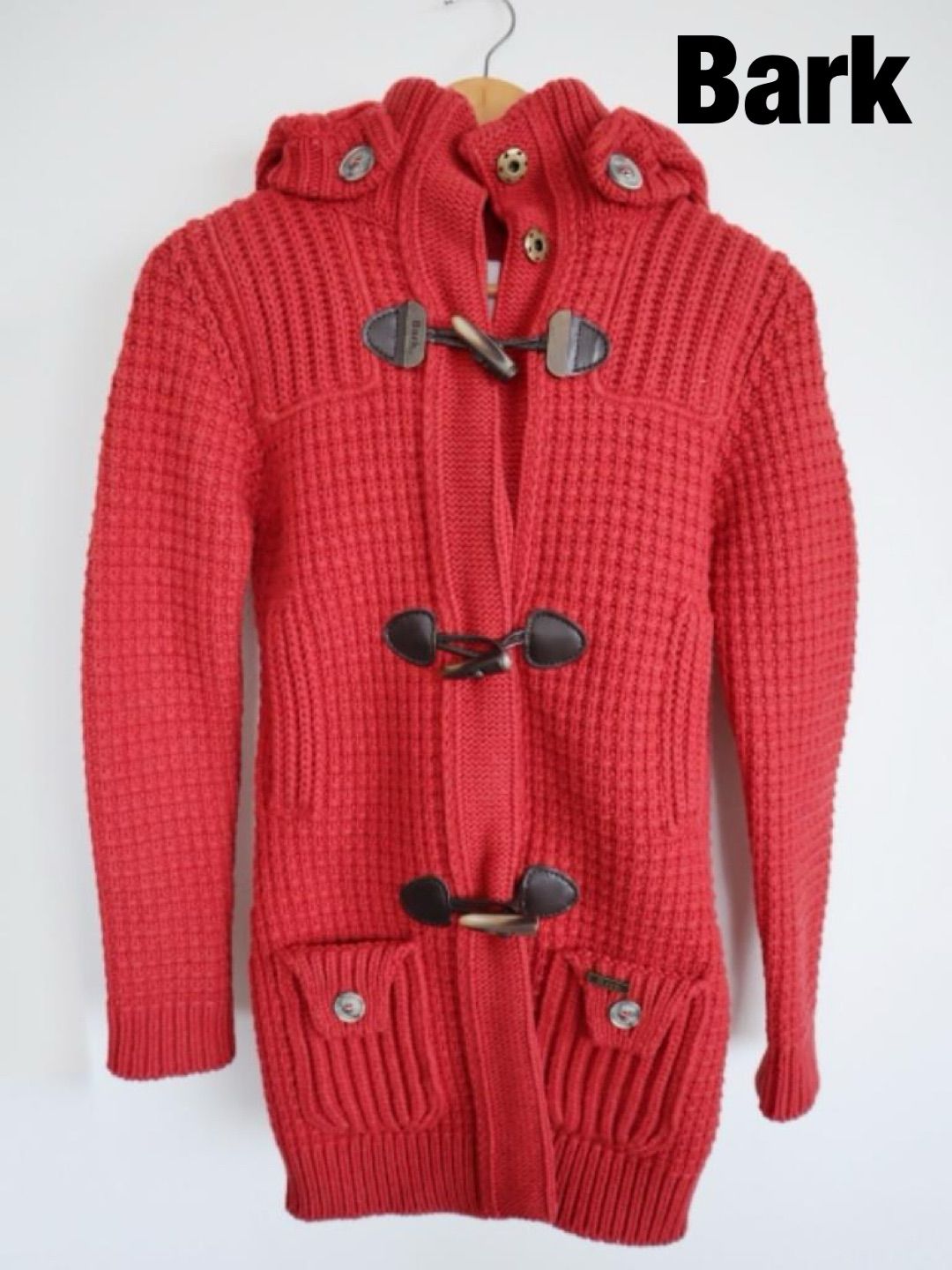 Bark バーク イタリア製 ニットダッフルコート 秋 B8890 Bark バーク ニットダッフル イタリア製 コート 【メンズ】 XS レッド