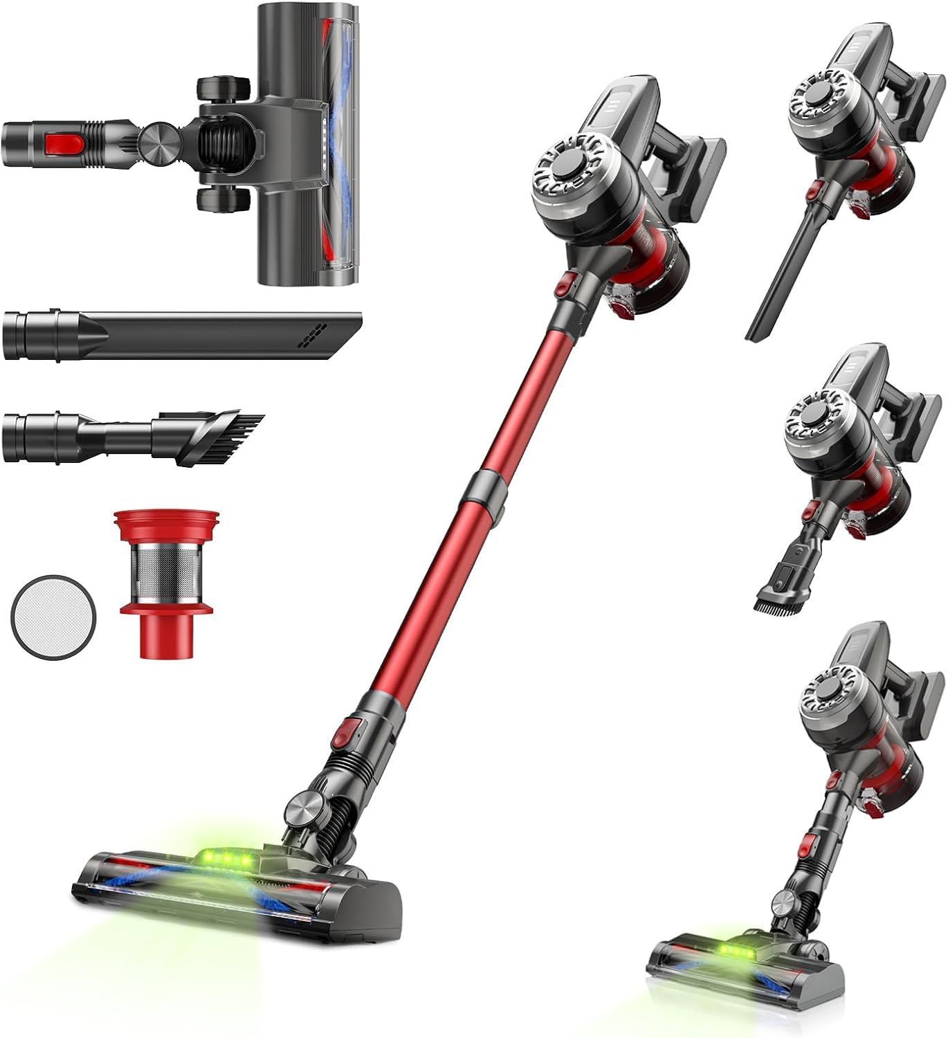 掃除機 コードレス 超軽量 自走式設計 グリーンLED 50000PA 強力吸引 掃除機 コードレス【超軽量自走式設計・グリーンLEDライト搭載