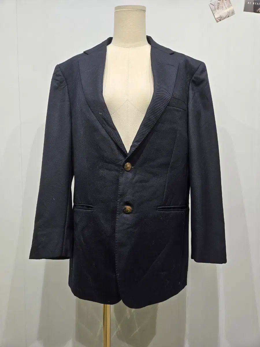 バーバリー BURBERRY ネイビー ゴールド 金装 ブレーザー ジャケット