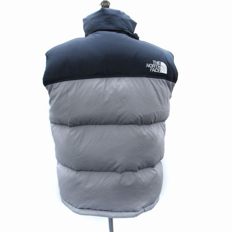 ザノースフェイス THE NORTH FACE NUPTSE VEST ダウンベスト ジャケット ミドル丈 ナイロン M バイ グレー 紺 ネイビー ND 92232 SM 10 GY 01 無地シャツ ダウンベスト キルティングベスト 