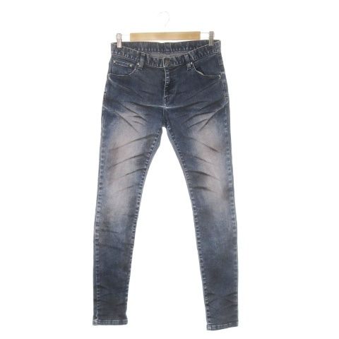 トルネードマート TORNADO MART デニムパンツ ジーンズ スキニー ストレッチ プリント加工 ウォッシュ加工 M 青 ブルー CK 12 GY 01