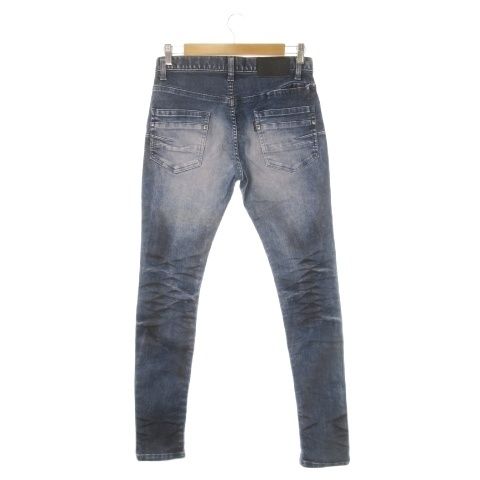 トルネードマート TORNADO MART デニムパンツ ジーンズ スキニー ストレッチ プリント加工 ウォッシュ加工 M 青 ブルー CK 12 GY 01