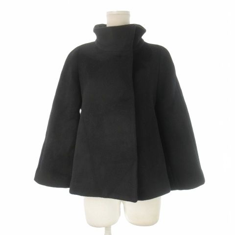 【中古】未使用品 アナイ ANAYI シャルムビーバーショートコート スタンドカラー 七分袖 比翼 小さいサイズ 34 XS アナイ ANAYI シャルムビーバーショートコート スタンドカラー 七分袖