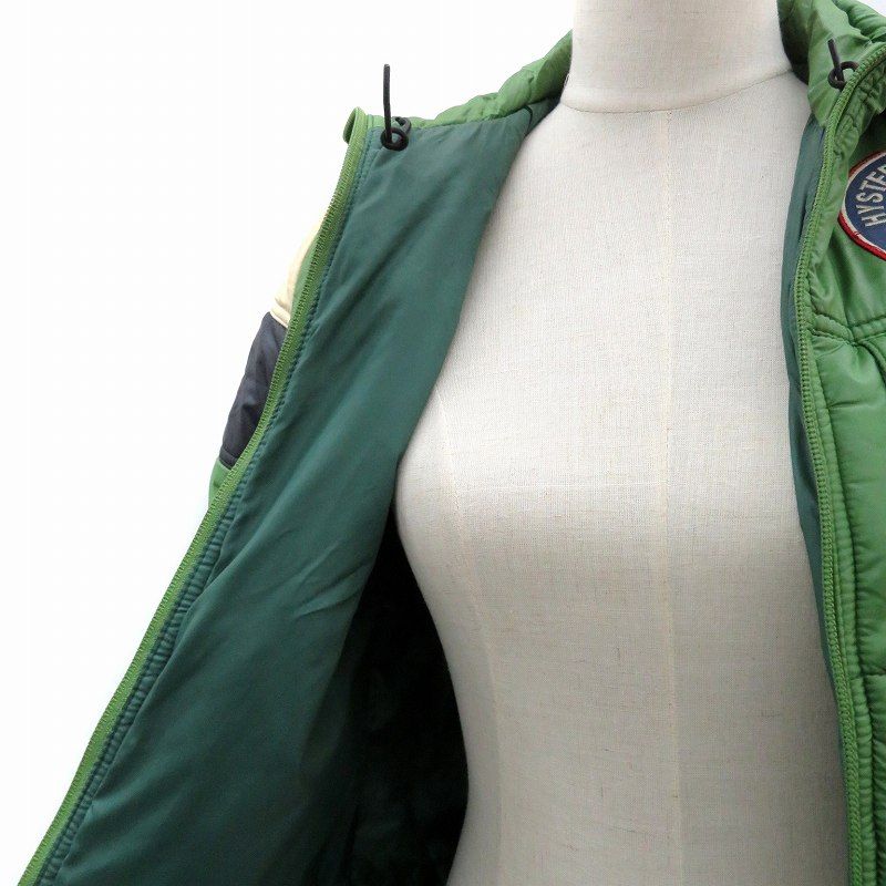 【中古】ヒステリックグラマー 中綿ジャケット ミドル丈 フード付 ナイロン F マルチカラー 緑 2AB-6320 レディース ヒステリックグラマー HYSTERIC GLAMOUR 中綿ジャケット ミドル丈