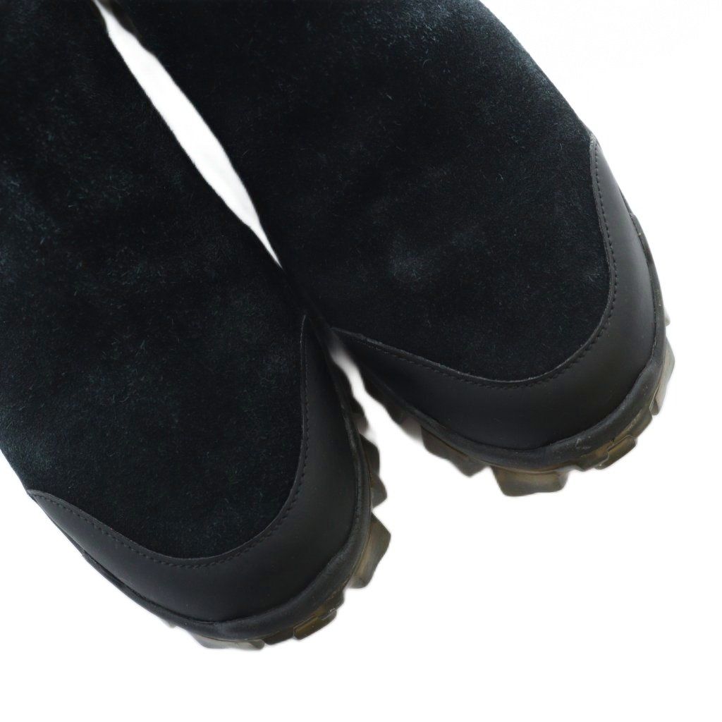 【中古】モンクレール MONCLER HAYDEN サイドゴアブーツ ロゴ スエード ショート 黒 ブラック ■GY19 /MQ メンズ モンクレール MONCLER HAYDEN サイドゴアブーツ ロゴ スエード