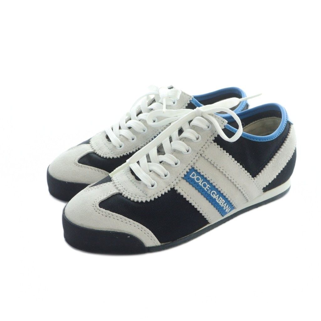 ドルチェ-ガッバーナ ドルガバ DOLCE-GABBANA スニーカー ローカット シューズ 靴 ロゴ スエード サイドライン UK 1 マルチ GY 19 MQ