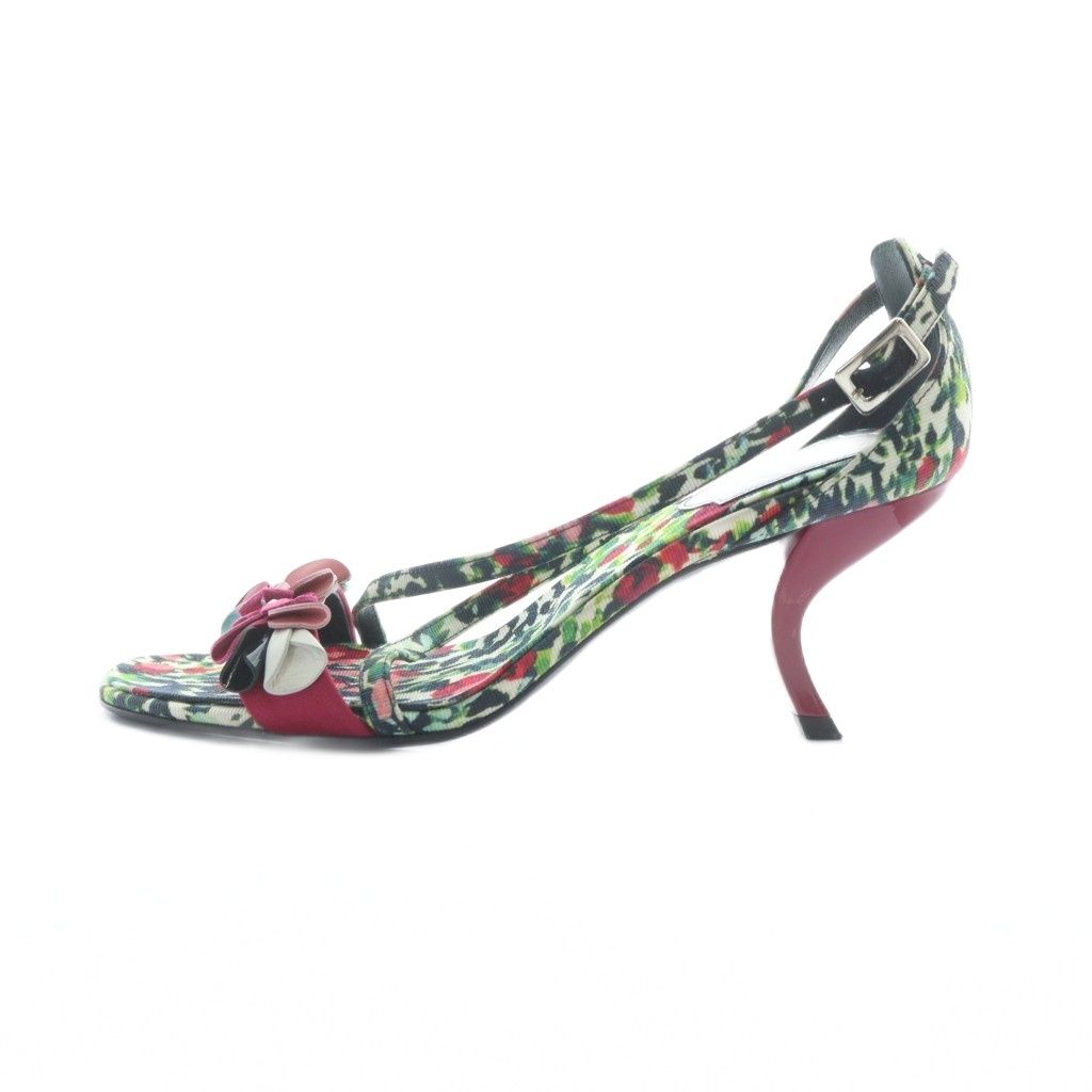 ロジェヴィヴィエ ROGER VIVIER サンダル ハイヒール ロゴ 花柄 モチーフ 36 23 cm マルチ GY 19 MQ