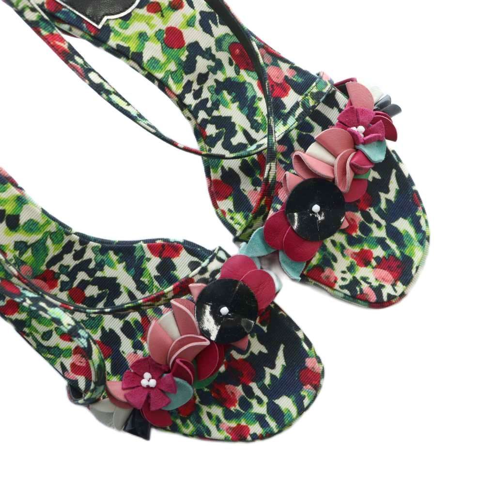 ロジェヴィヴィエ ROGER VIVIER サンダル ハイヒール ロゴ 花柄