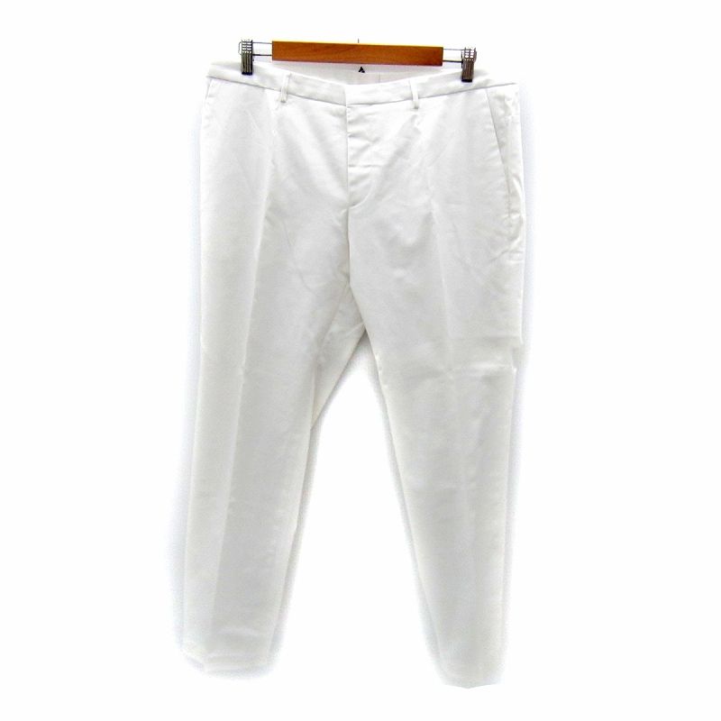 ヒューゴボス HUGO BOSS スラックスパンツ テーパードパンツ ロング丈 無地 52 XL 白 ホワイト SY 11 GY 18