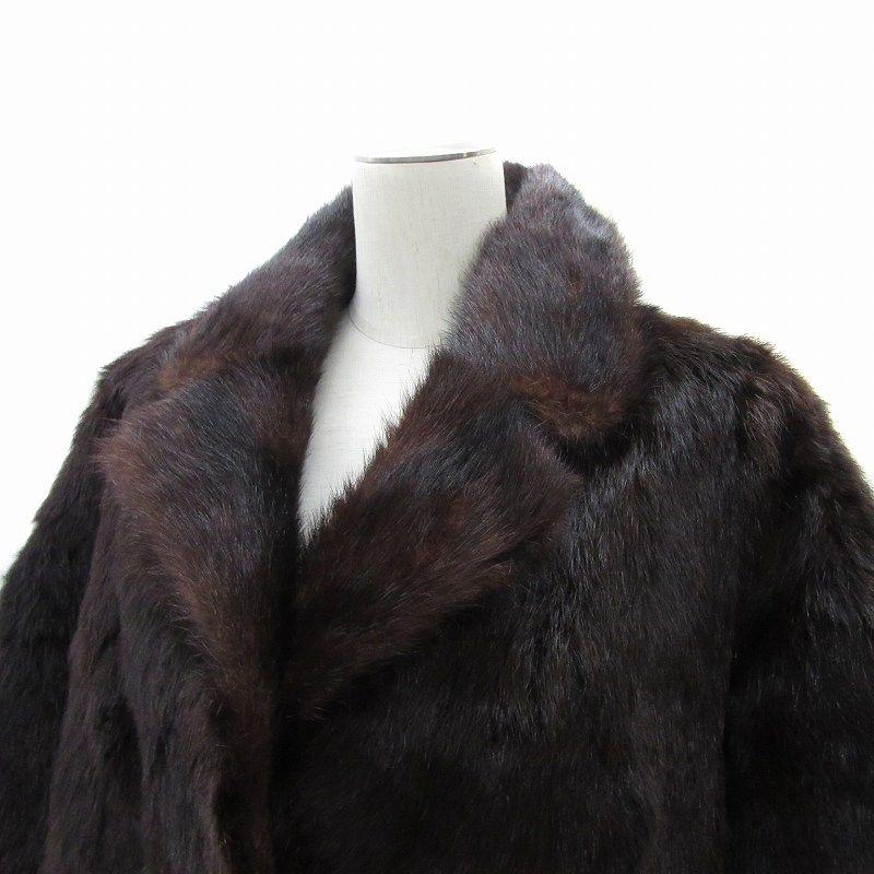  ミンクファーコート 毛皮コート ハーフ丈 無地 ダークブラウン SY 43 GY 18 毛皮 ファーコート ジャケット アウター