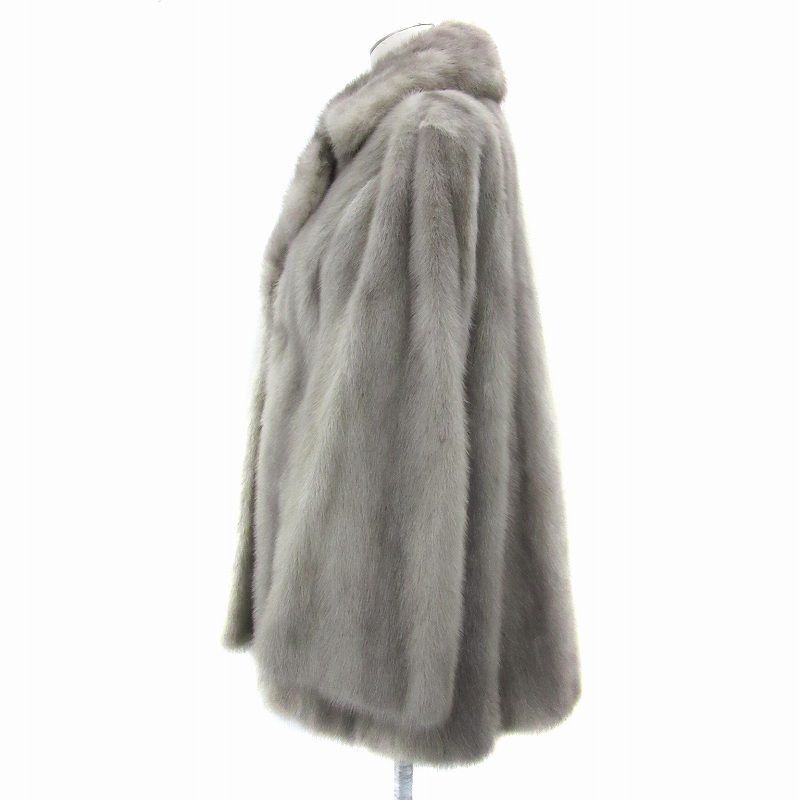  サファイアミンクファーコート 毛皮コート ハーフ丈 ライトグレー SY 37 GY 18 毛皮 ファーコート ジャケット アウター