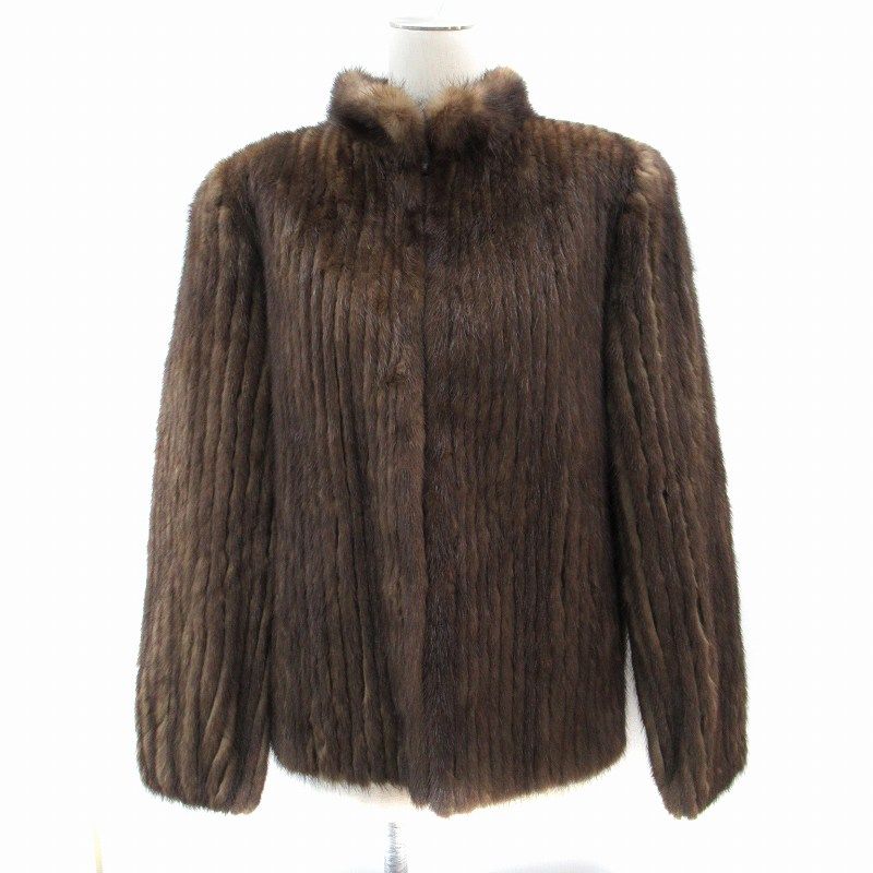 サガミンク SAGA MINK 銀サガ jindo 毛皮コート ファーコート ミンク ショート丈 S 茶 ブラウン SM 23 GY 18