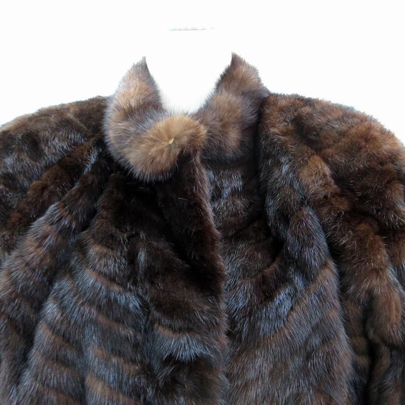 サガミンク 銀サガ Y&Y COLLEZIONE 毛皮ジャケット ダークブラウン サガミンク SAGA MINK 銀サガ 毛皮コート ミンクファーコート ハーフ丈