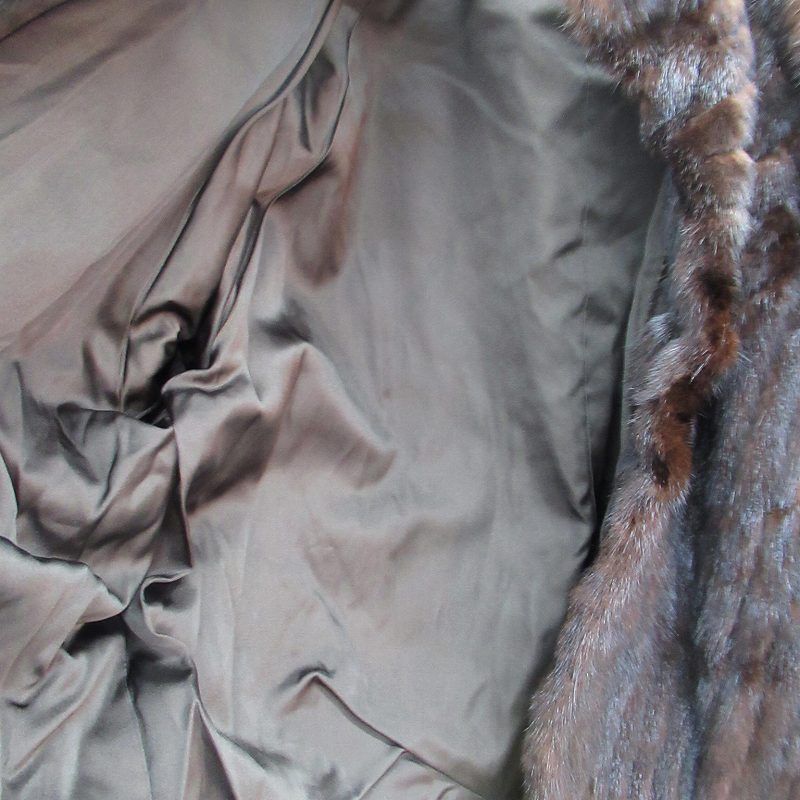 【ファーコート　サガミンク　SAGAMINK　裏地総柄　銀タグ　毛皮　古着】 サガミンク コート サファイアミンク 11号 SAGAMINK 銀サガ 本毛皮