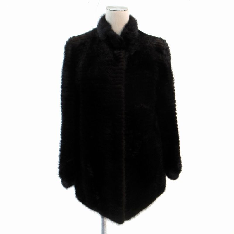 毛皮コート ファーコート ミンク ハーフ丈 9 ダークブラウン |SM 13 GY 18