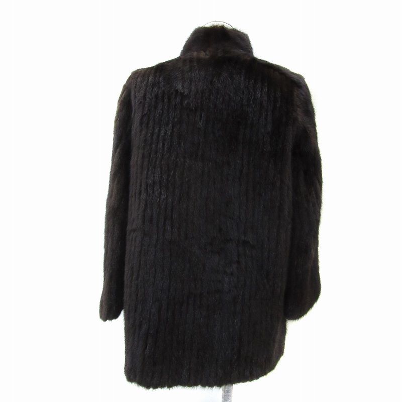 パロディー palody ミンクファーコート 毛皮コート ハーフ丈 9 ダークブラウン SY 39 GY 18