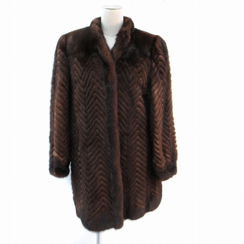 トグ TOGU 毛皮コート ファーコート ミンク ミディアム丈 11 ブラウン SM 15 GY 18