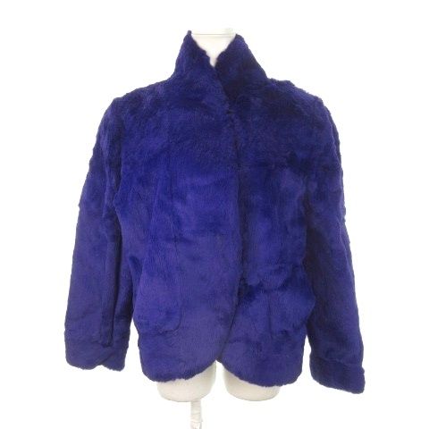 ノーブランド ファーコート ミンクファー ミンク 染毛 ショート丈 紫 パープル MN 16 GY 18