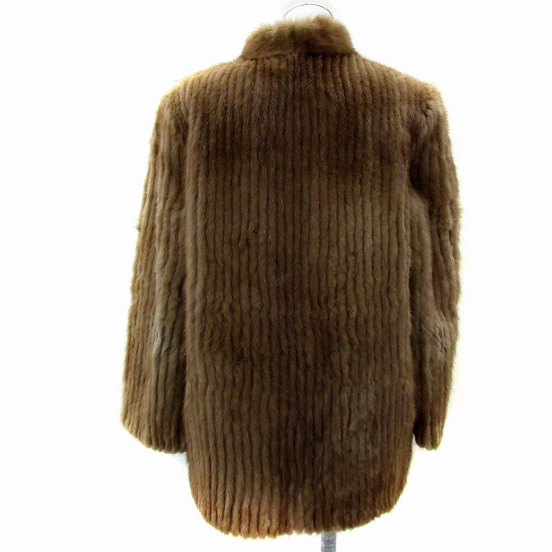ミンクファーコート 毛皮コート ハーフ丈 11 茶 ブラウン /SY50 □GY18