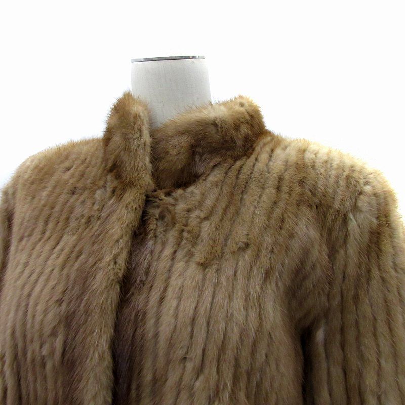 ミンクファーコート 毛皮コート ハーフ丈 11 茶 ブラウン /SY50 □GY18