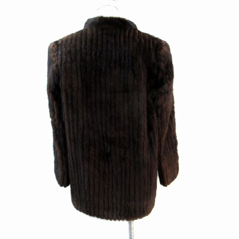 パルティーナ Partina 毛皮コート ファーコート ミンク ハーフ丈 M ダークブラウン SM 8 GY 18