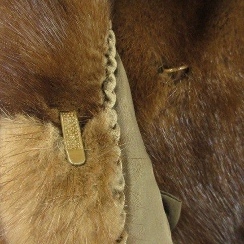 ノーブランド ファーコート ミンク 毛皮 ハーフ丈 大きいサイズ 13 茶