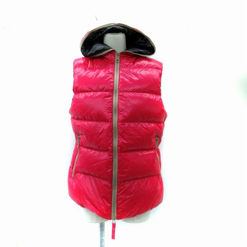 【中古】デュベティカ DUVETICA ダウンベスト ジャケット ミドル丈 ナイロン 36 S ピンク /SM7 ■GY01 レディース デュベティカ DUVETICA ダウンベスト ジャケット ミドル丈 ナイロン 36