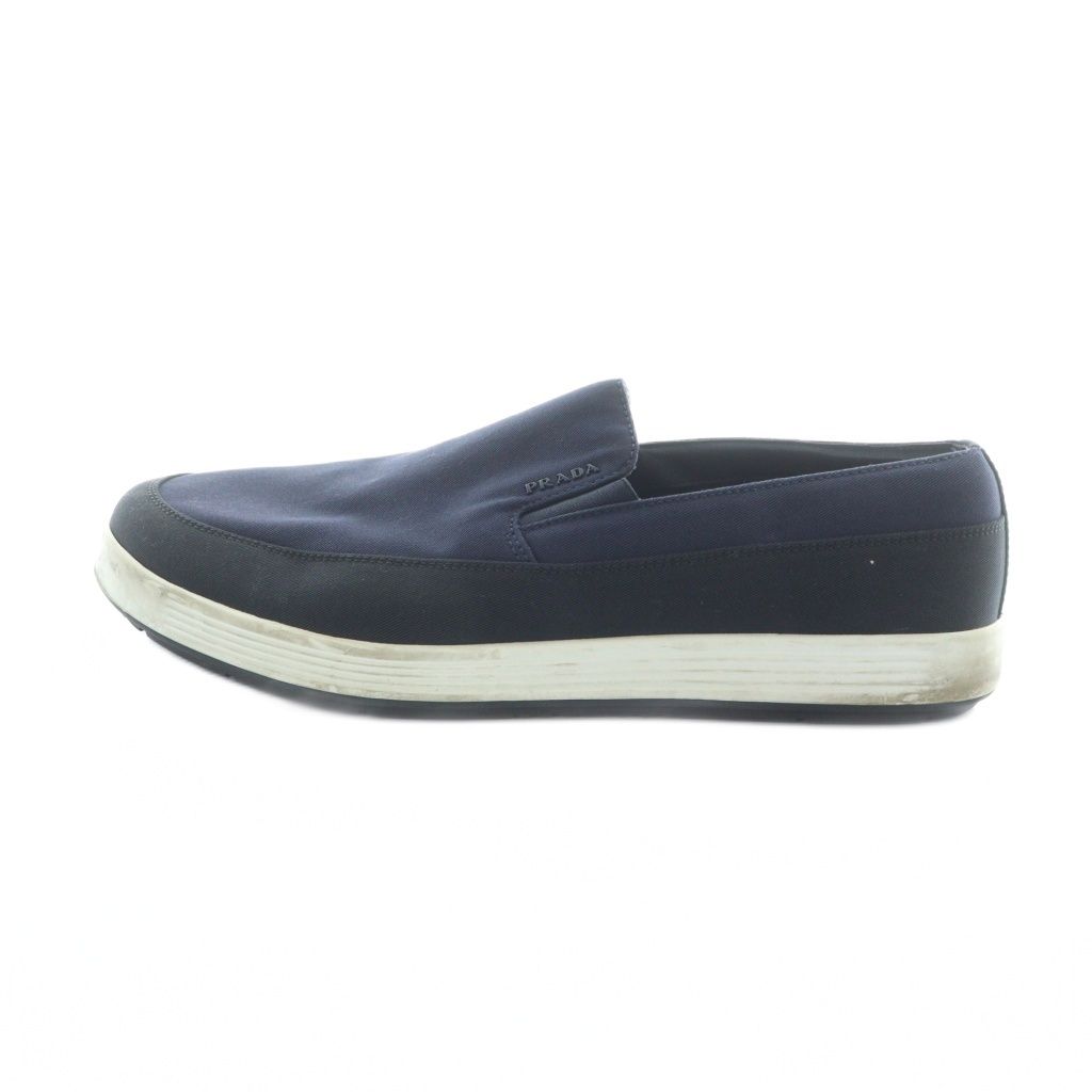 プラダスポーツ PRADA SPORT スリッポン シューズ 靴 ロゴ 8 27 cm 紺 ネイビー GY 19 |MQ OH