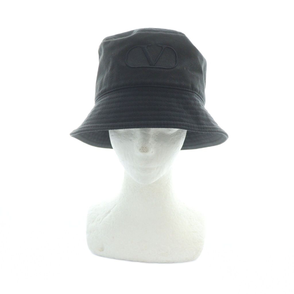 ヴァレンティノ ガラヴァーニ バケットハット 帽子 ロゴ 刺繍 黒 ブラック GY 19 MQ