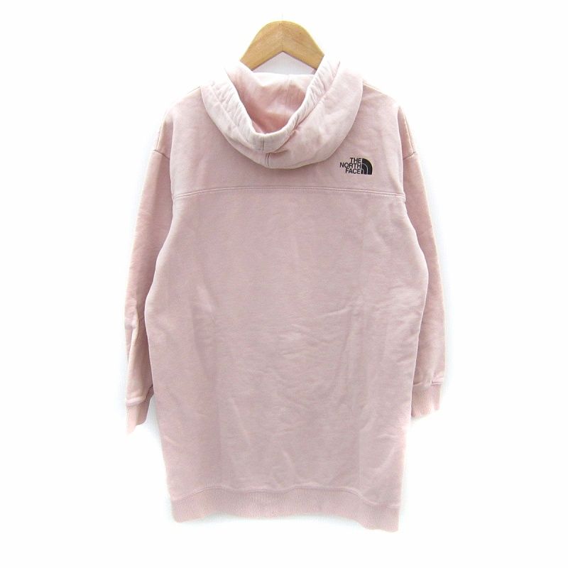 ザノースフェイス THE NORTH FACE スウェットパーカーワンピース ミニ丈 長袖 ロゴ 裏起毛 S ピンク SY 20 GY 19