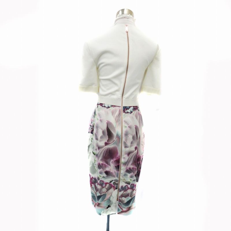 テッドベイカー TED BAKER ホルターネック ワンピース 花柄 背中見せ テッドベーカー TED BAKER ワンピース ラウンドネック 半袖 ミモレ丈
