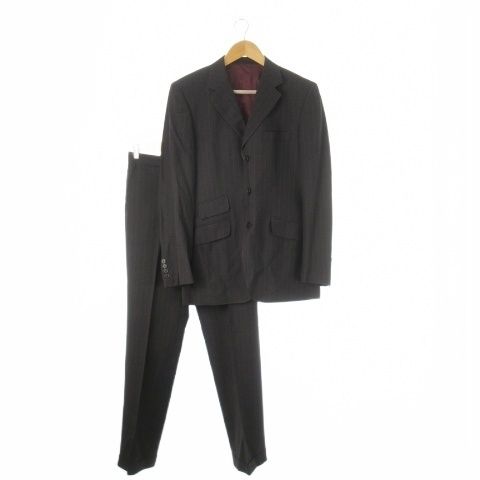 ポールスミス PAUL SMITH シングルスーツ 2点セット セットアップ テーラードジャケット 総裏地 スラックス ストレート ストライプ L グレー CK 1 GY 18